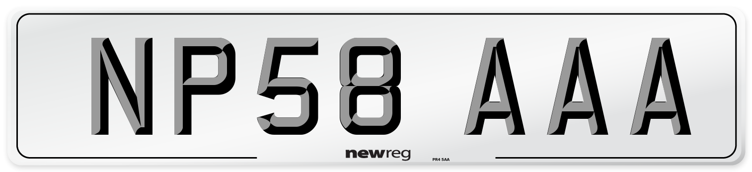 NP58 AAA Number Plate from New Reg
